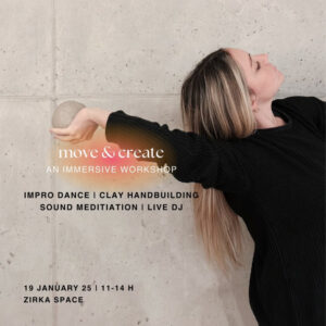 workshop with dance, clay building and meditation