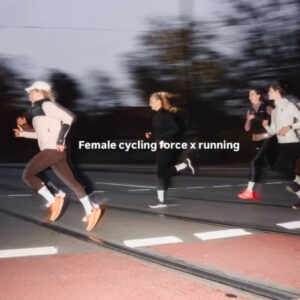 female cycling force x running for flinta